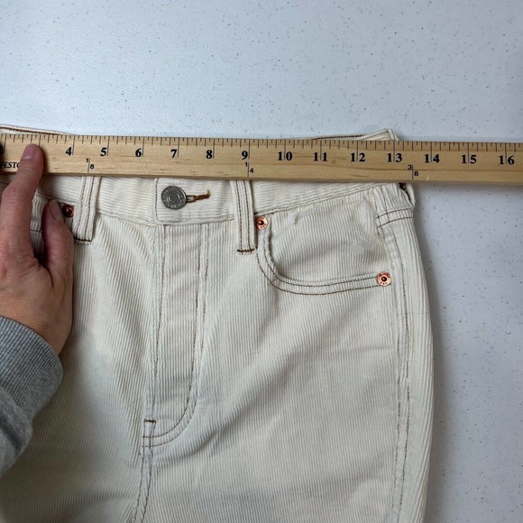 Re/Done Originals Womens Skinny Jeans 26 High-Rise Off White Corduroy Button Fly - Picture 13 of 14